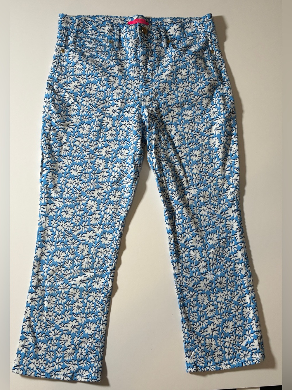 Lilly Pulitzer Annet Crop Flare Jeans Sz 12 Lunar Blue